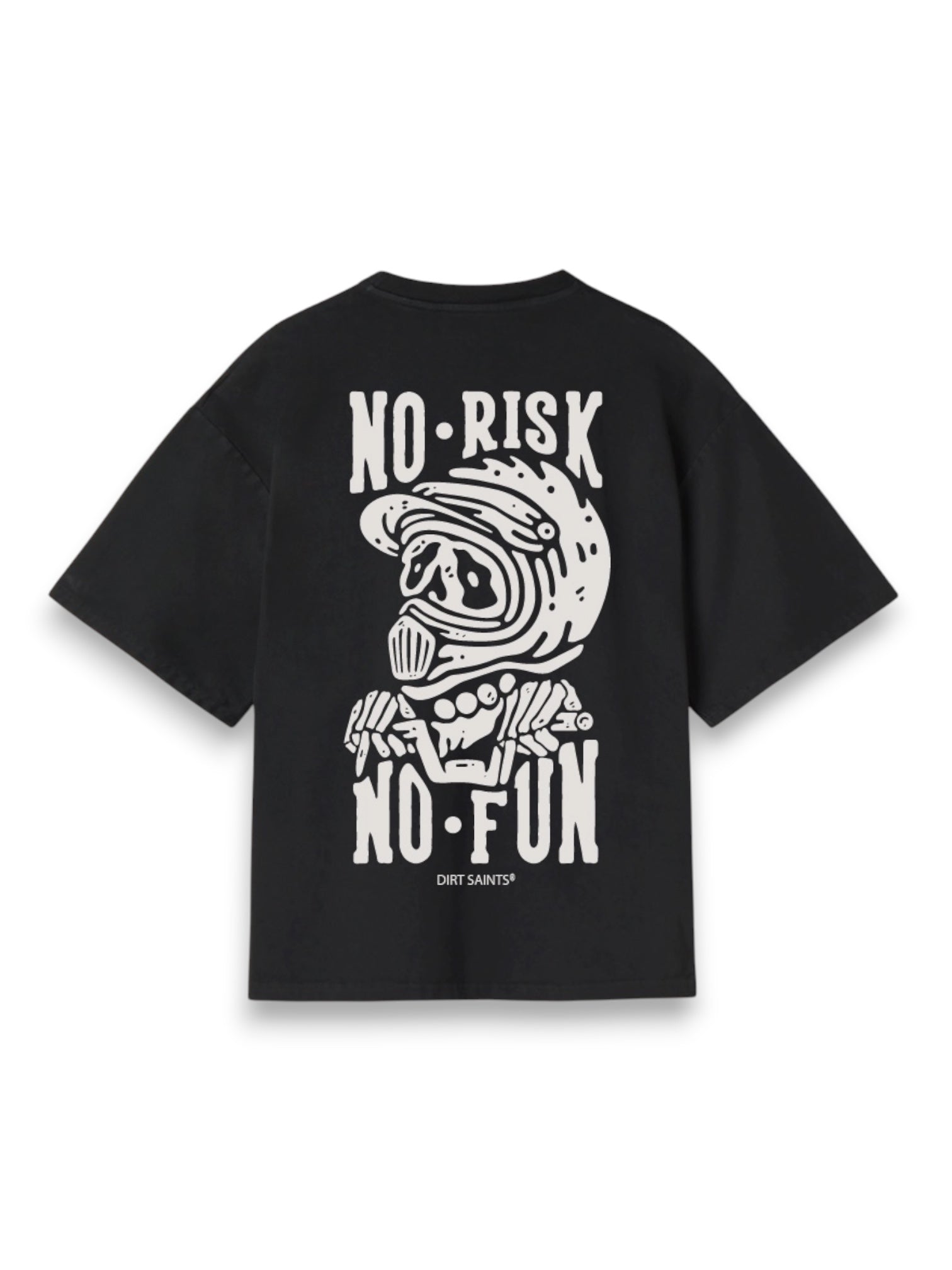 No Risk No Fun Oversized Black Tshirt