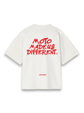 Moto made us different Oversized White Tshirt